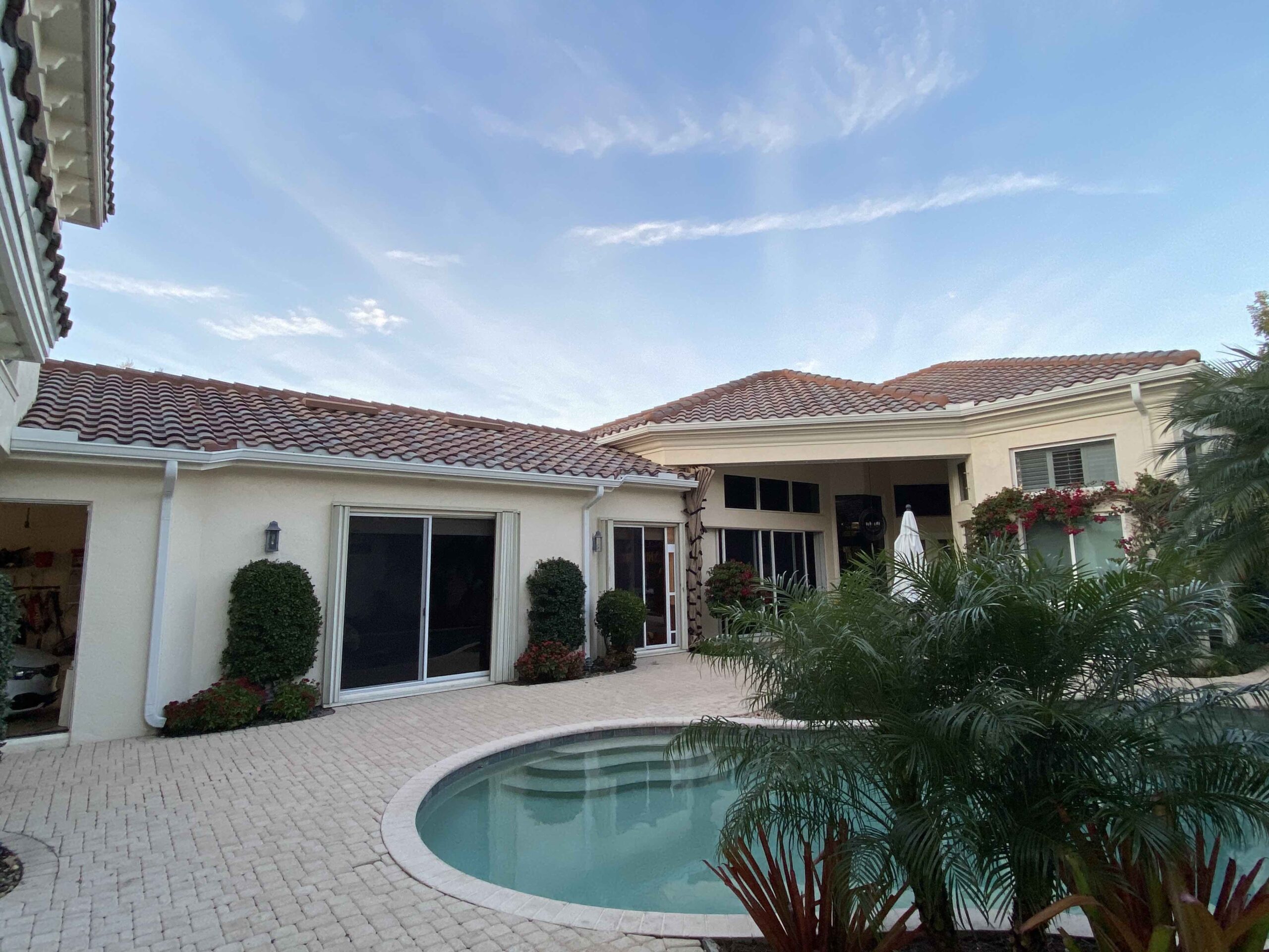 Tile Roof With Seamless Gutters